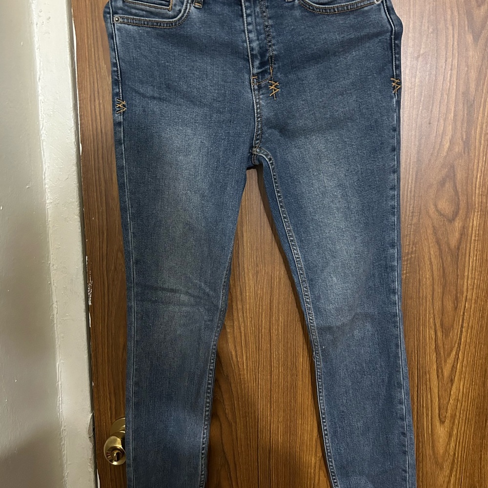 Ksubi Blue Skinny Jeans with Faded Denim